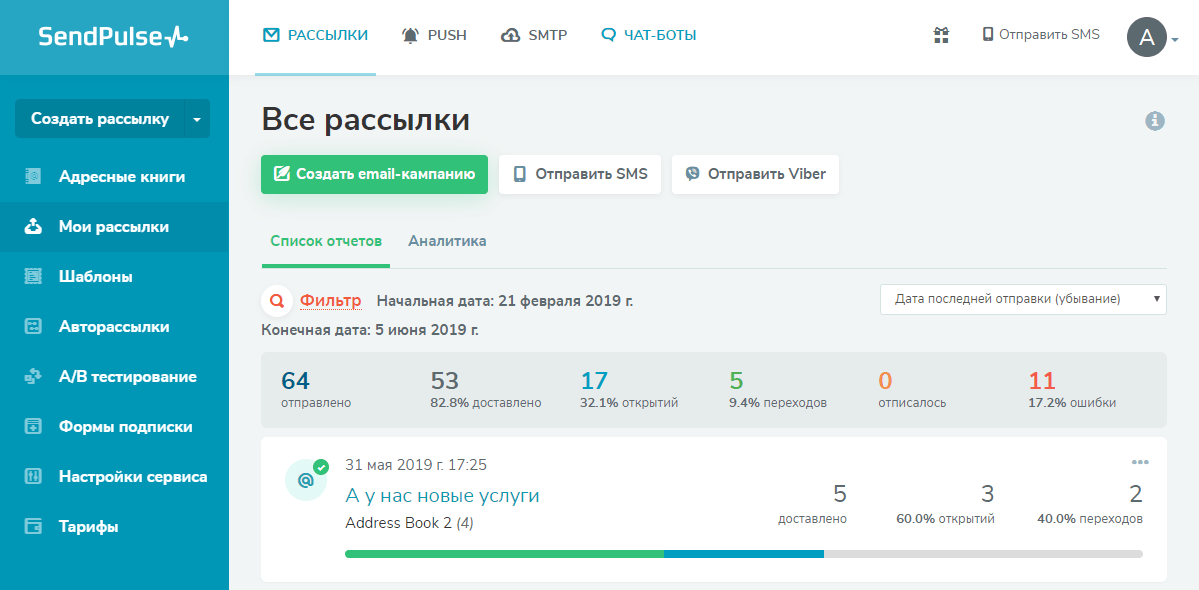 сервис рассылки почты