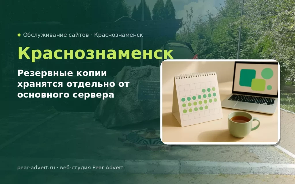 Резервные копии хранятся отдельно от основного сервера — обслуживание сайтов в Краснознаменске