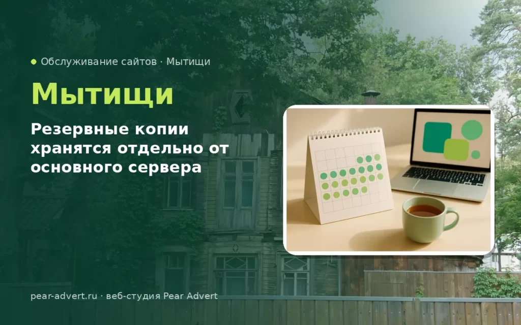 Резервные копии хранятся отдельно от основного сервера — обслуживание сайтов в Мытищах