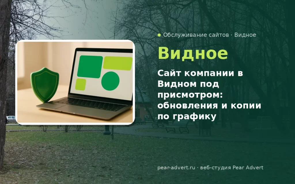 Сайт компании в Видном под присмотром: обновления и копии по графику — обслуживание сайтов в Видном