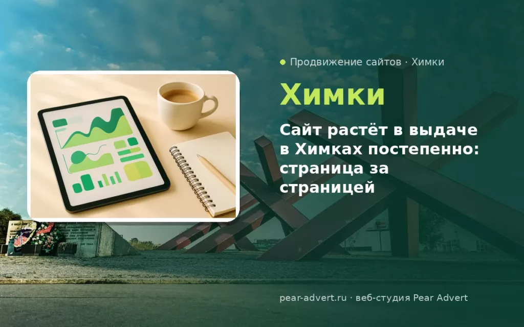 Сайт растёт в выдаче в Химках постепенно: страница за страницей — продвижение сайтов в Химках