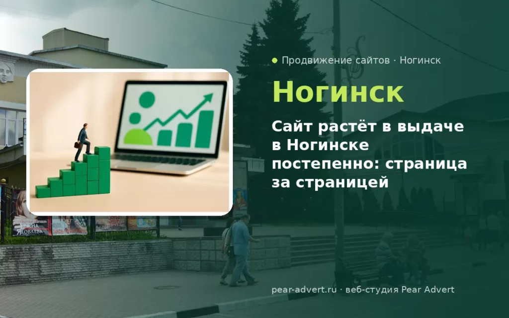 Сайт растёт в выдаче в Ногинске постепенно: страница за страницей — продвижение сайтов в Ногинске