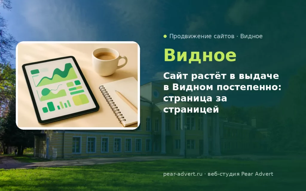 Сайт растёт в выдаче в Видном постепенно: страница за страницей — продвижение сайтов в Видном