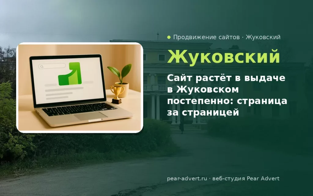 Сайт растёт в выдаче в Жуковском постепенно: страница за страницей — продвижение сайтов в Жуковском