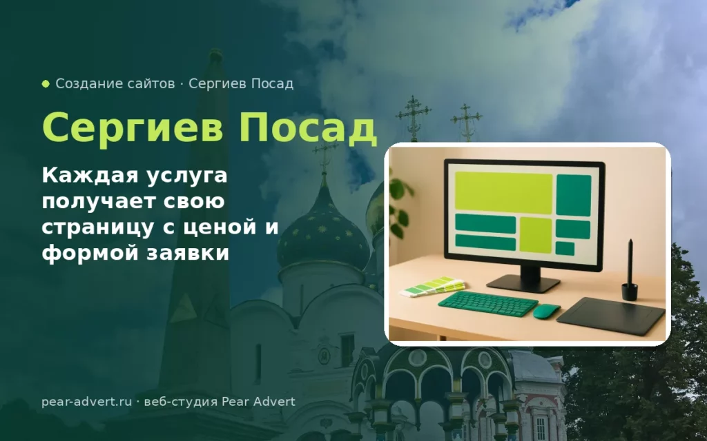 Каждая услуга получает свою страницу с ценой и формой заявки — создание сайтов в Сергиевом Посаде