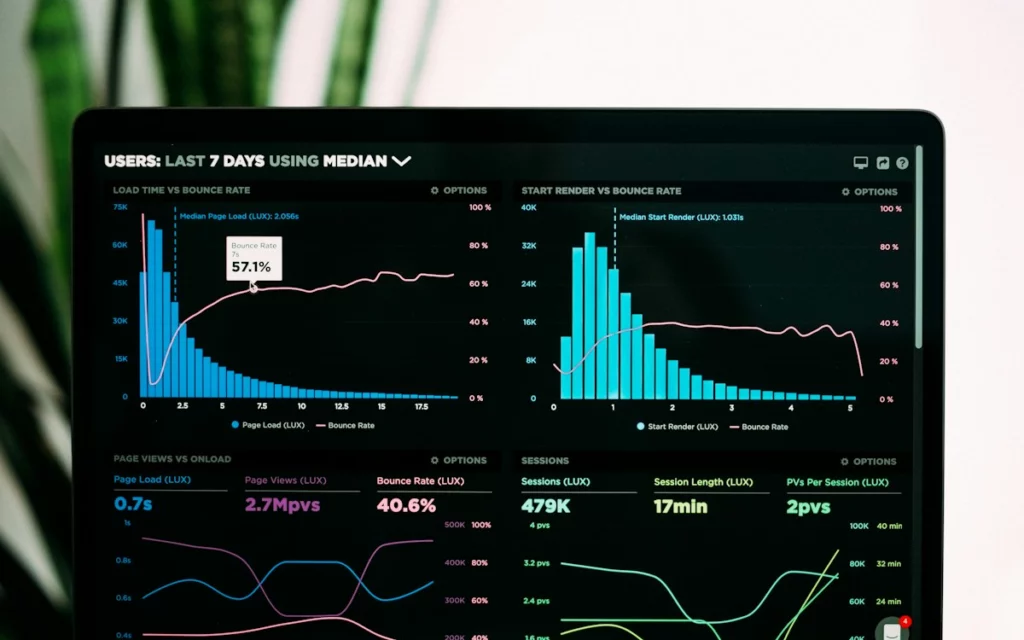 Графики данных на мониторе в офисе — SEO как работа с цифрами
